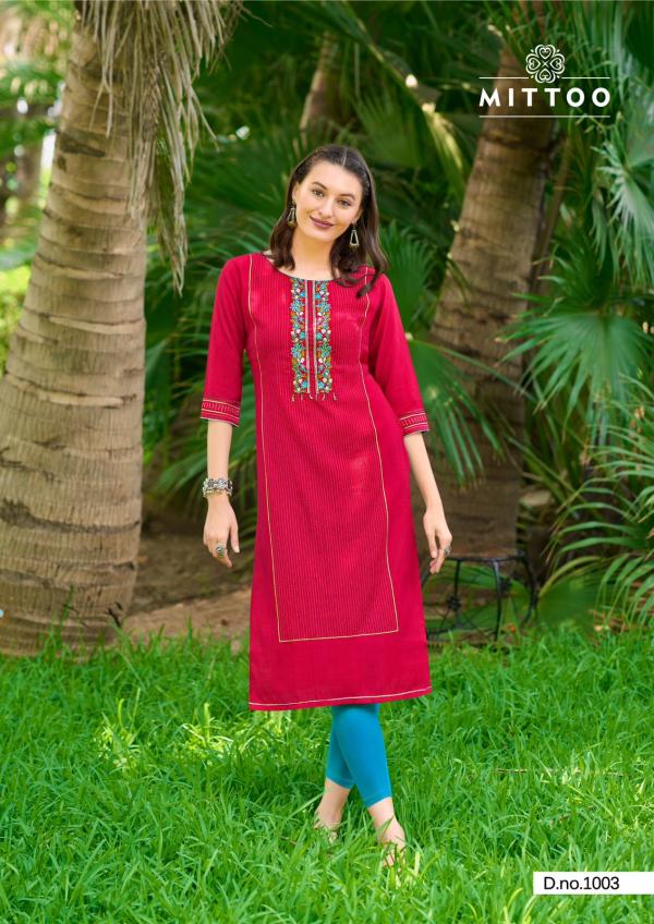 Mittoo Mahika Viscose Weaving Designer Kurti Collection